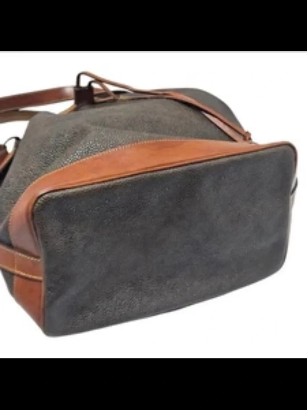 Mulberry Black and Brown Leather Drawstring Hobo Bag